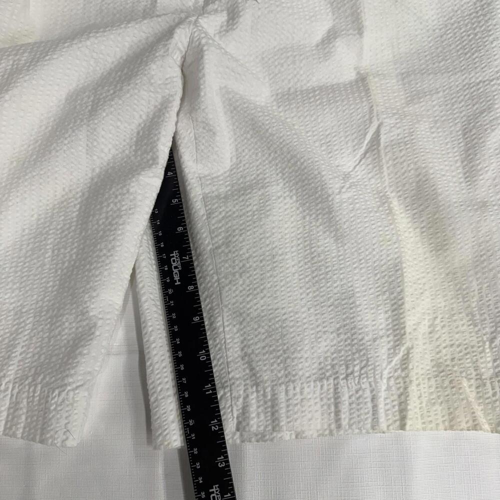 Linea Uomo Shorts Mens White Textured Seersucker Flat Front Casual Chino Summer - Picture 2 of 4